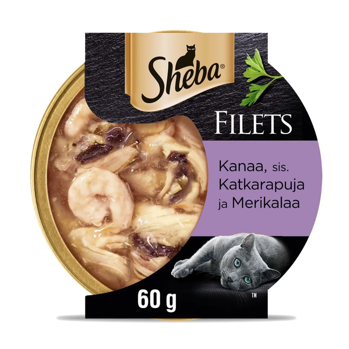 Sheba Kissan Märkäruoka*kana, katkarapu & kala kastikkeessa 60g