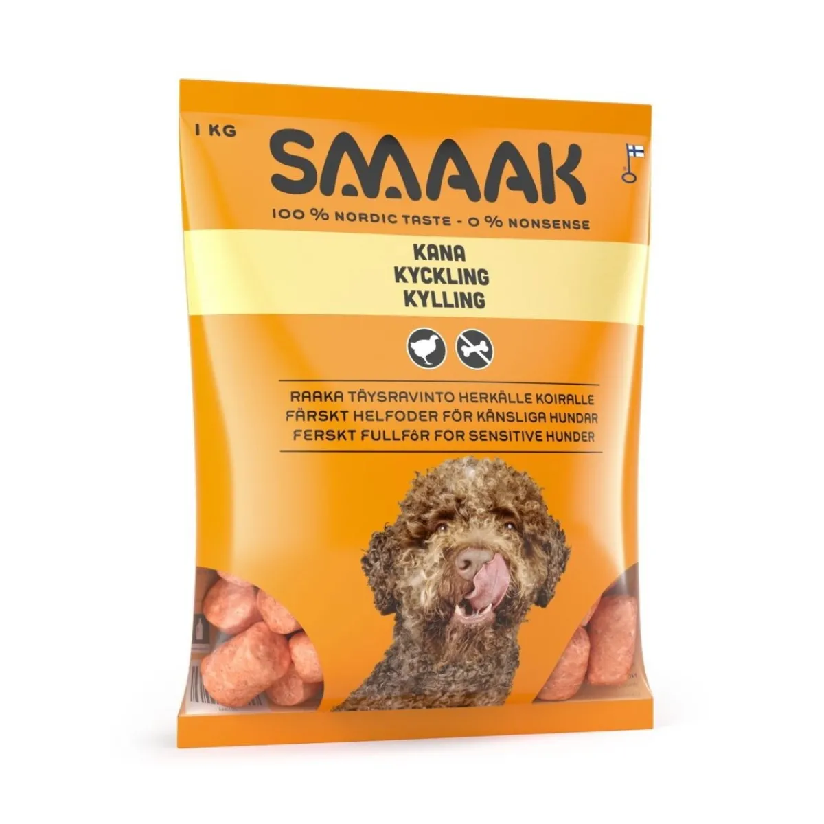 Smaak Ruokinnan Monipuolistaminen|Kotimainen Koiranruoka*Herkkä kana raaka täysravinto 1kg