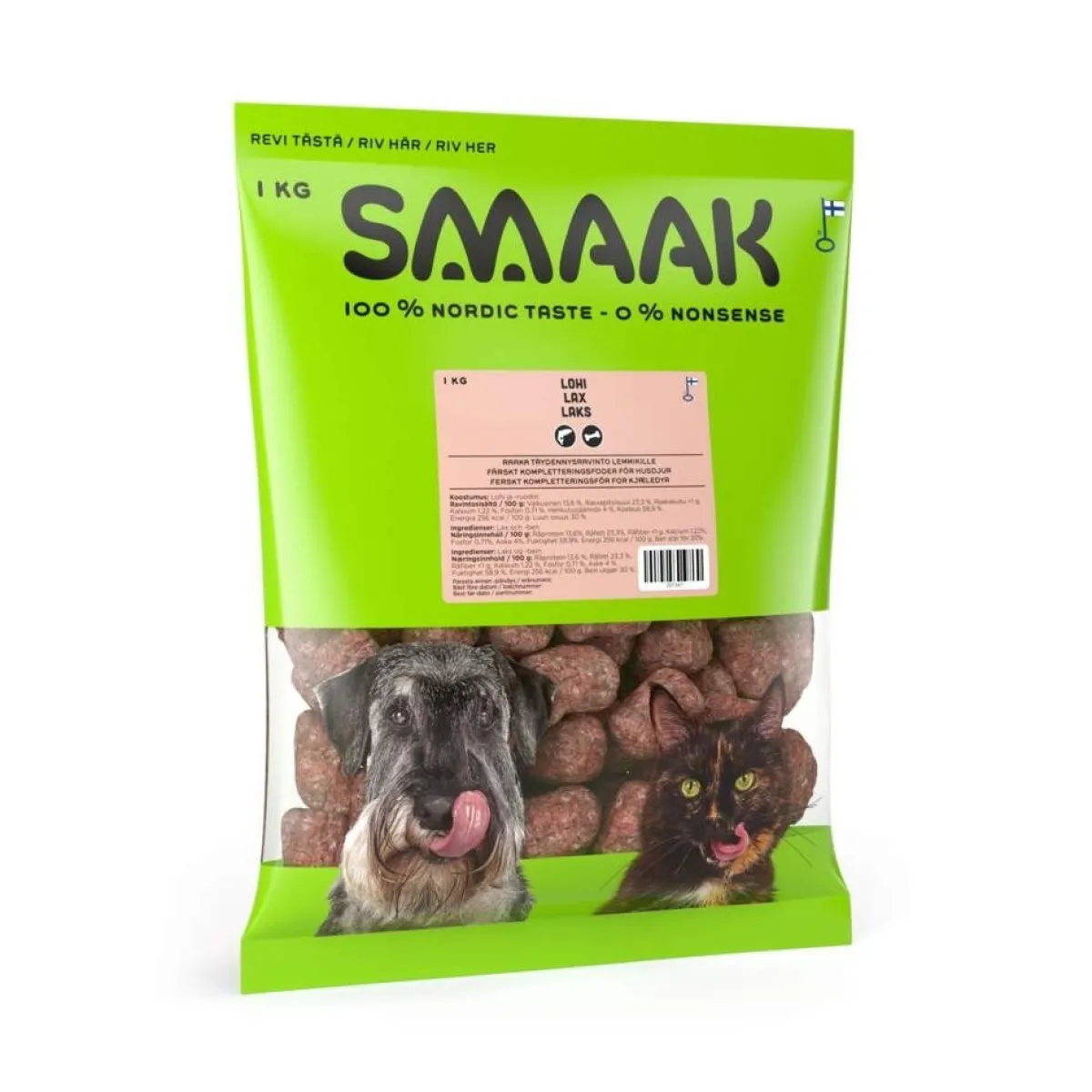 Smaak Ruokinnan Monipuolistaminen|Kotimainen Koiranruoka*-lohipulla 1kg