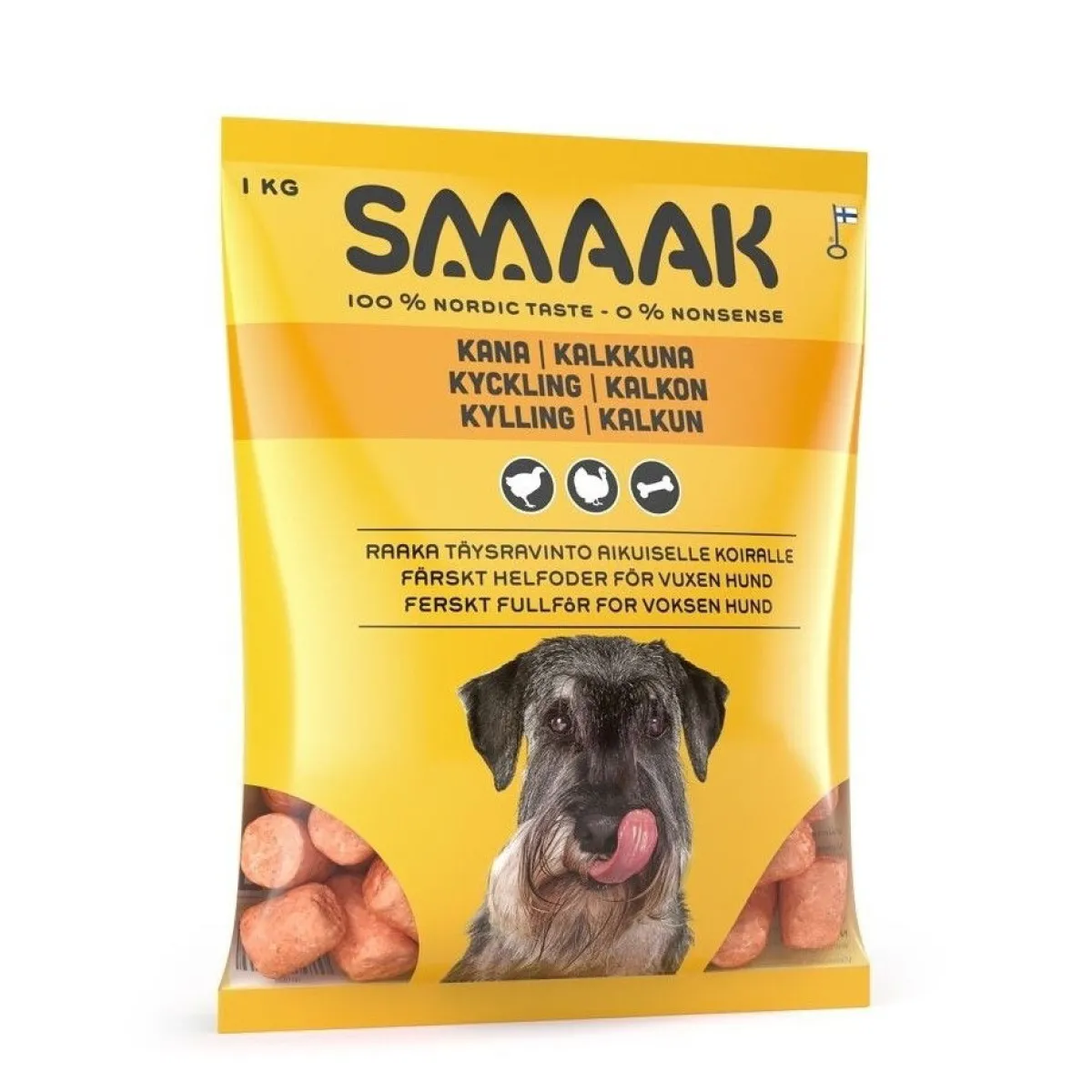 Smaak Ruokinnan Monipuolistaminen|Kotimainen Koiranruoka*raaka täysravinto kana & kalkkuna 1 kg