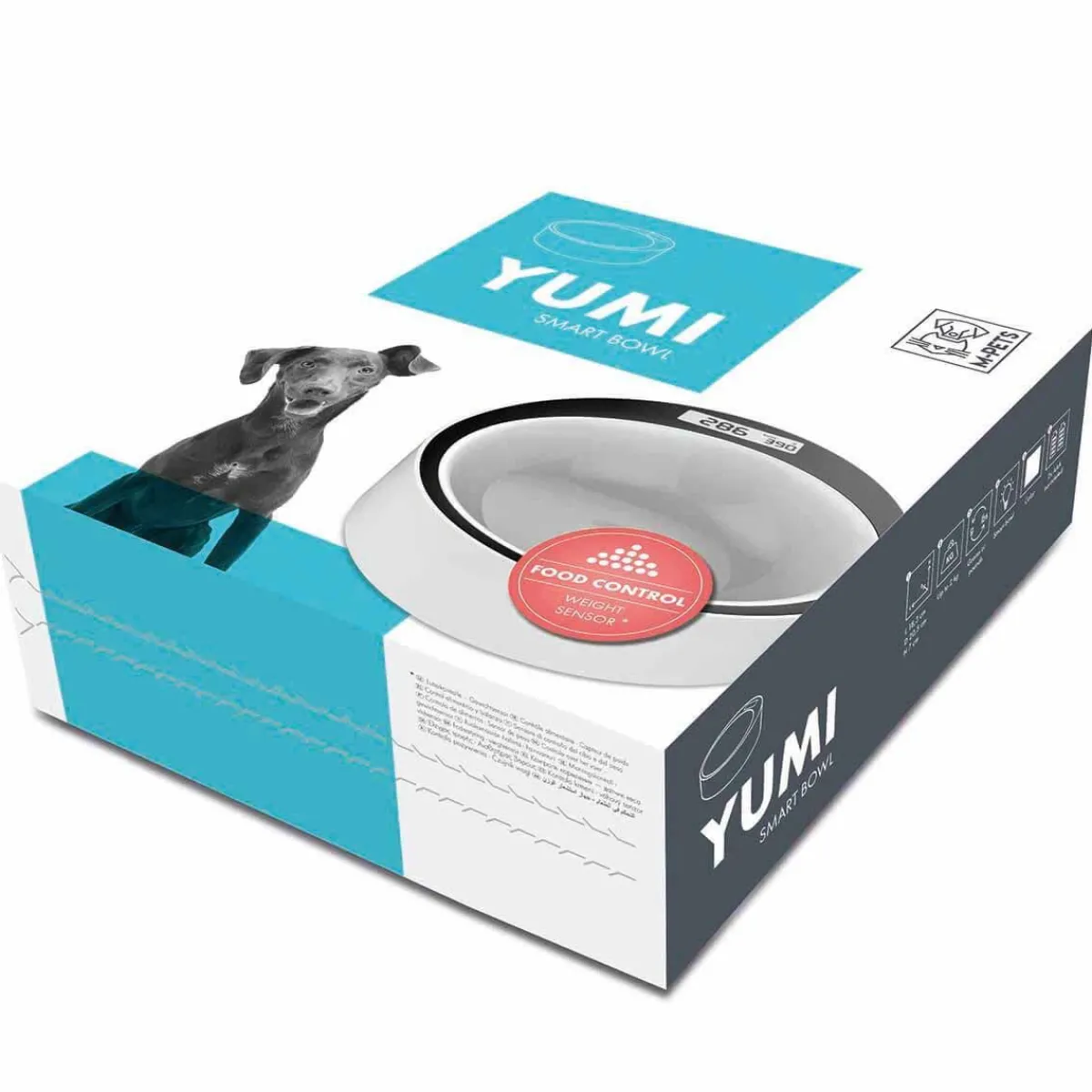 M-PETS Koiranpennun Ruokailu|Koiran Ruoka- Ja Juomakupit*Smart-kuppi YUMI musta/valkoinen