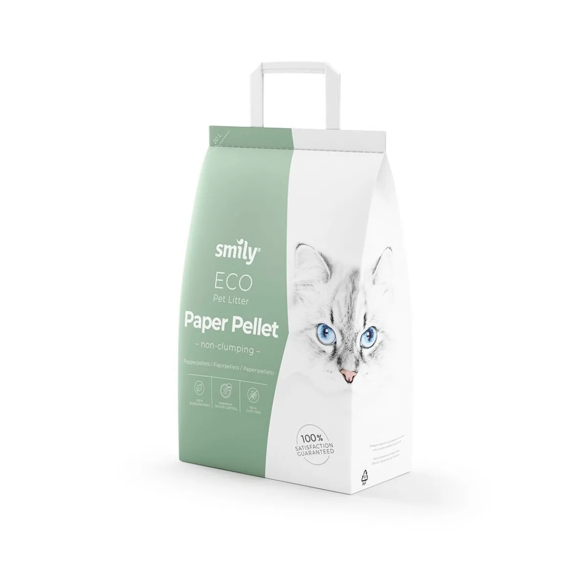 Smily Kissan Puupelletti Ja Paperipelletti|Hajustamaton Kissanhiekka*Eco -paperipelletti 20 l