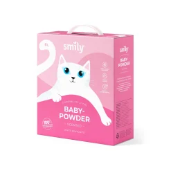 Smily Paakkuuntuva Kissanhiekka|Hajustettu Kissanhiekka*White Bentonite -kissanhiekka, Babypowder 6 l