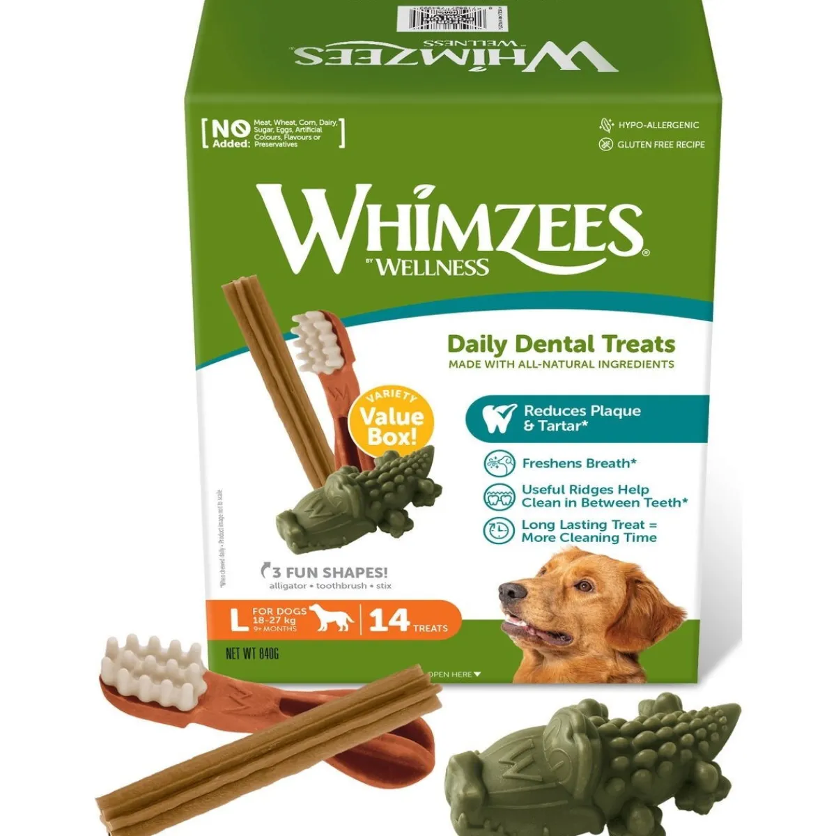 Whimzees Hammasherkut*Säästöpakkaus L, 14kpl