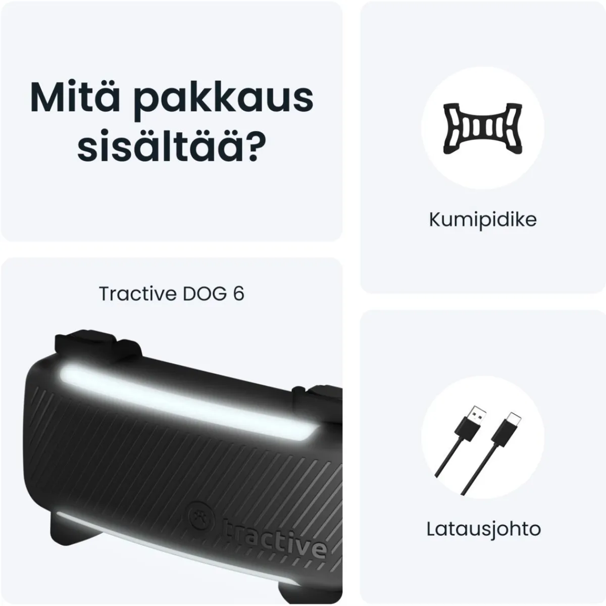 Tractive Retkeily Koiran Kanssa|Retkeily*GPS koiralle DOG 6, musta