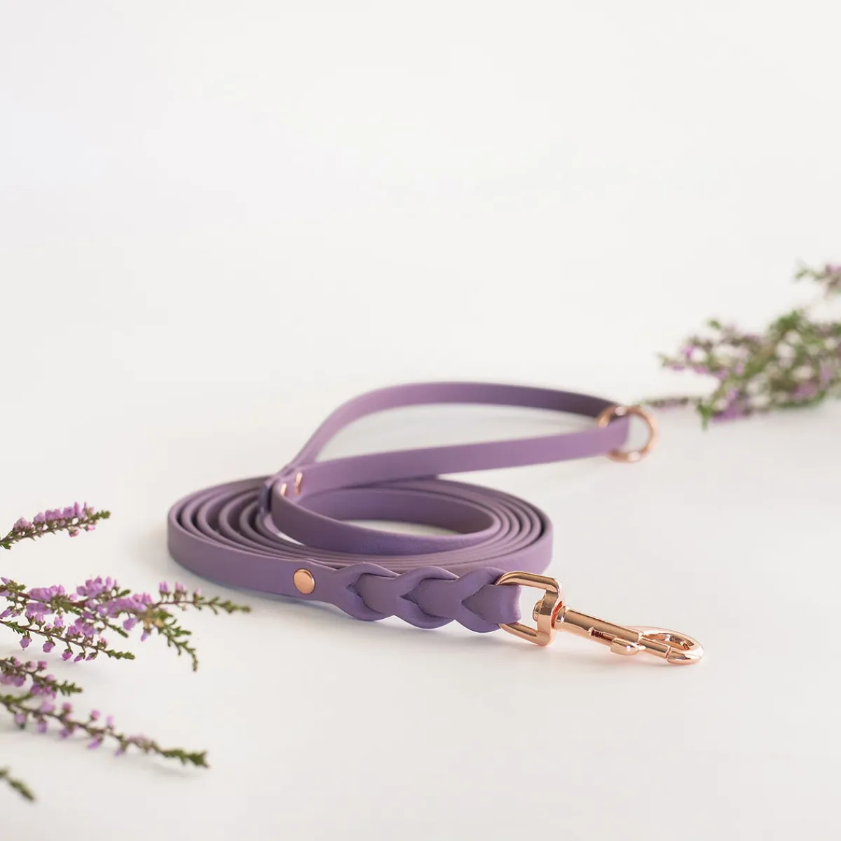 Tyylivoitto Koiran Hihnat Ja Flexit*Braid hihna, mauve/ruusukulta