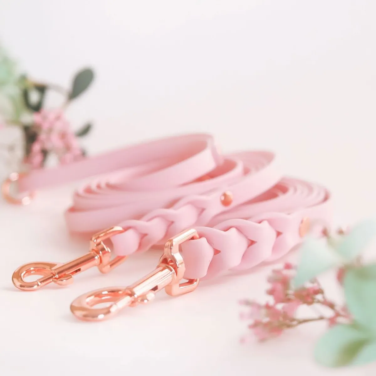 Tyylivoitto Koiran Hihnat Ja Flexit*Braid talutin, baby pink/ruusukulta
