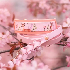 Tyylivoitto Koiran Hihnat Ja Flexit*Braid talutin, baby pink/ruusukulta