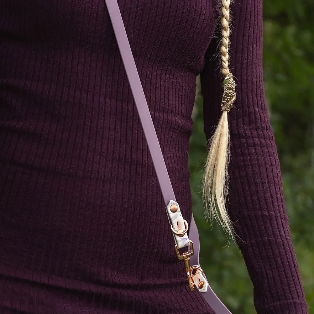 Tyylivoitto Koiran Hihnat Ja Flexit*Unique monitoimitalutin, mauve/kukka