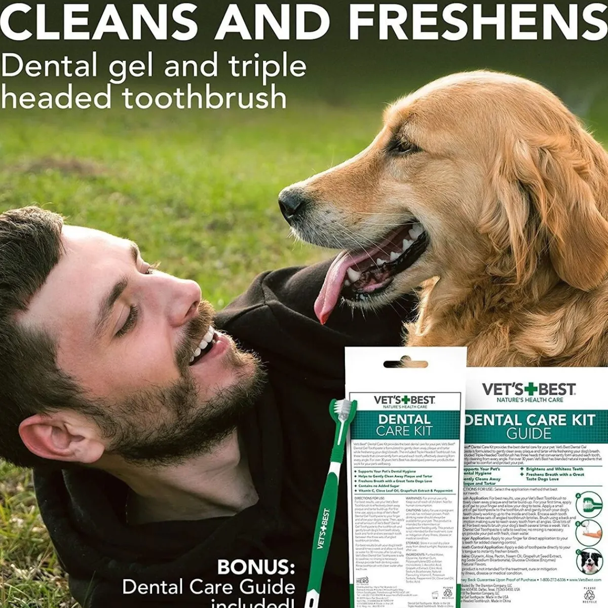 Vet's Best Hoito Ja Terveys|Hampaidenhoitotuotteet*Dog Dental Care Kit