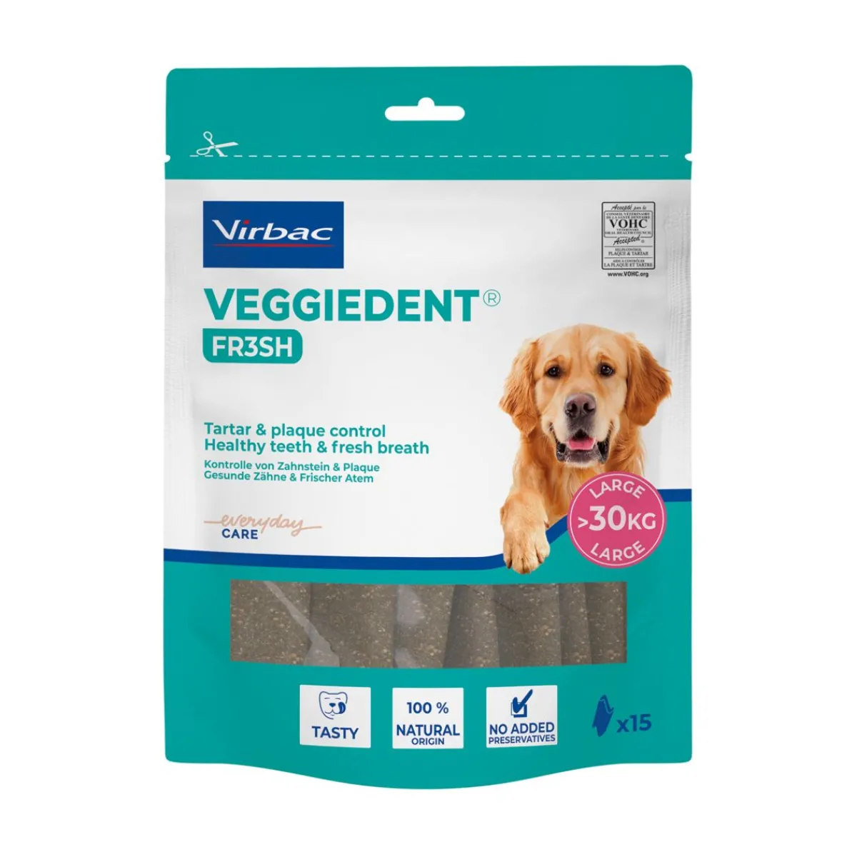 Virbac Hammasherkut|Uutuudet Koirille*VeggieDent Fr3sh L, 15 kpl