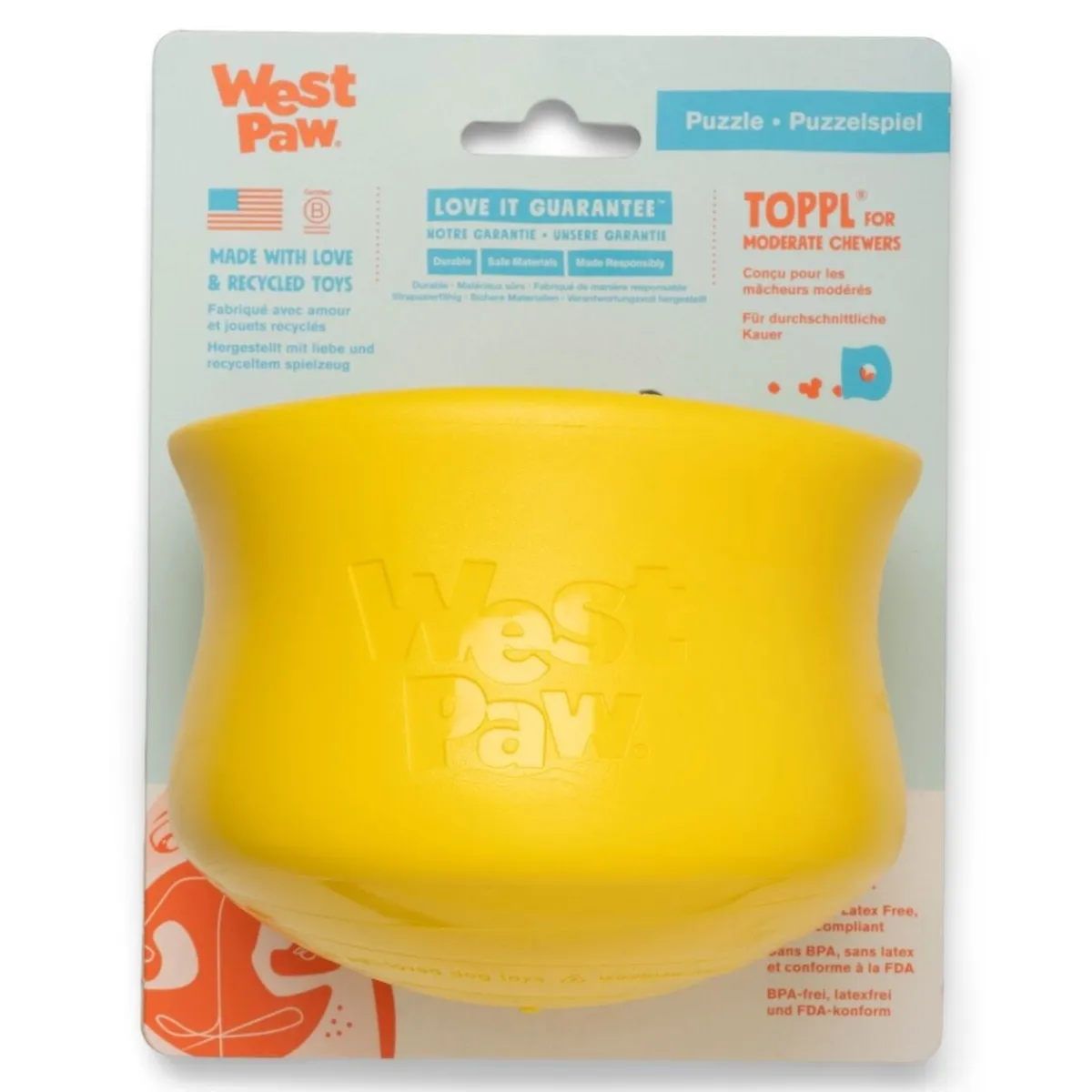 West Paw Koiran Aktivointilelut Ja -Pelit*Toppl Limited Edition aktivointilelu, keltainen