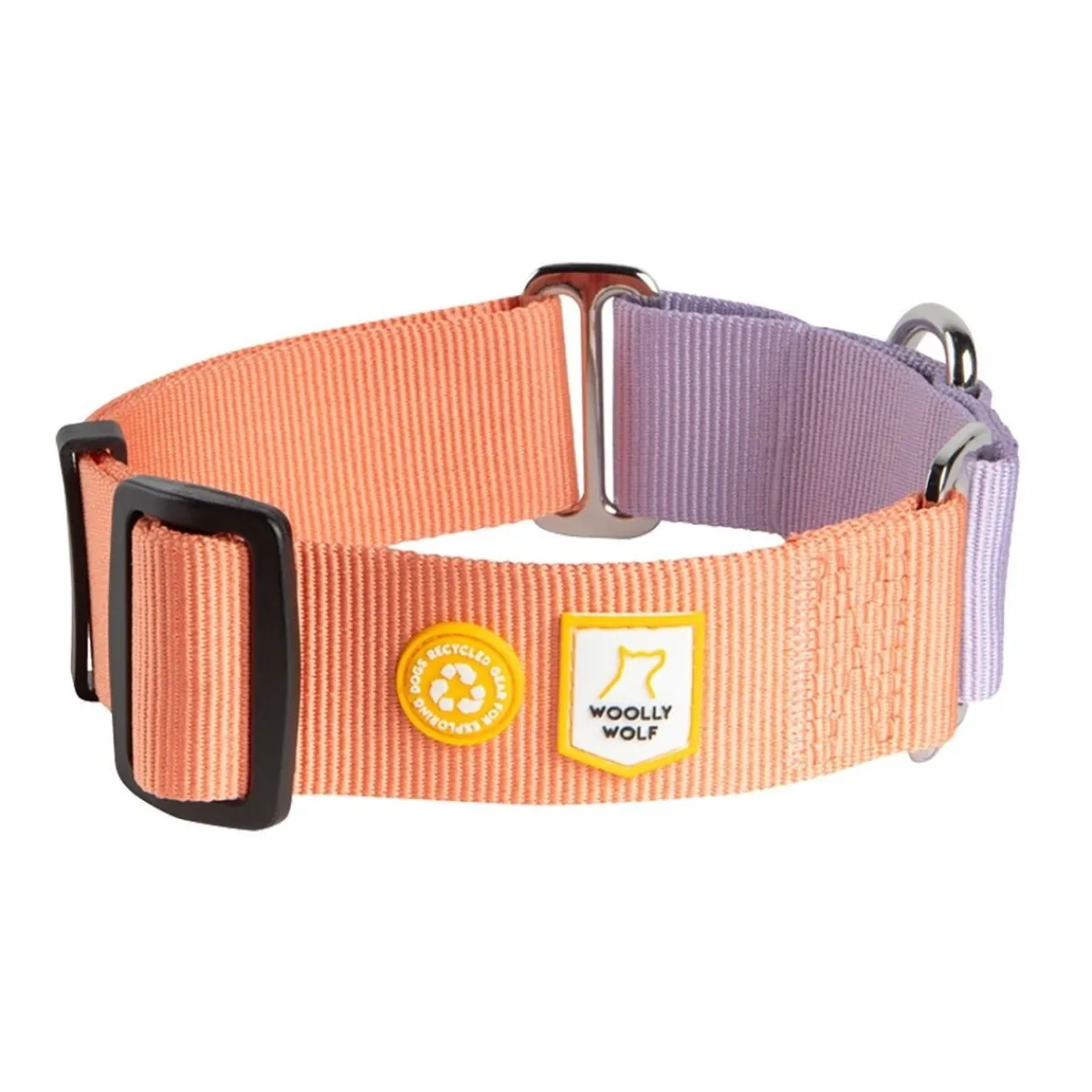 Woolly Wolf Koiran Pannat*Color Block martingaalipanta, Salmon Pink Mix
